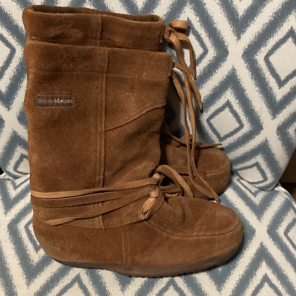 Steger Mukluks Tan Suede Winter Boots 8‎